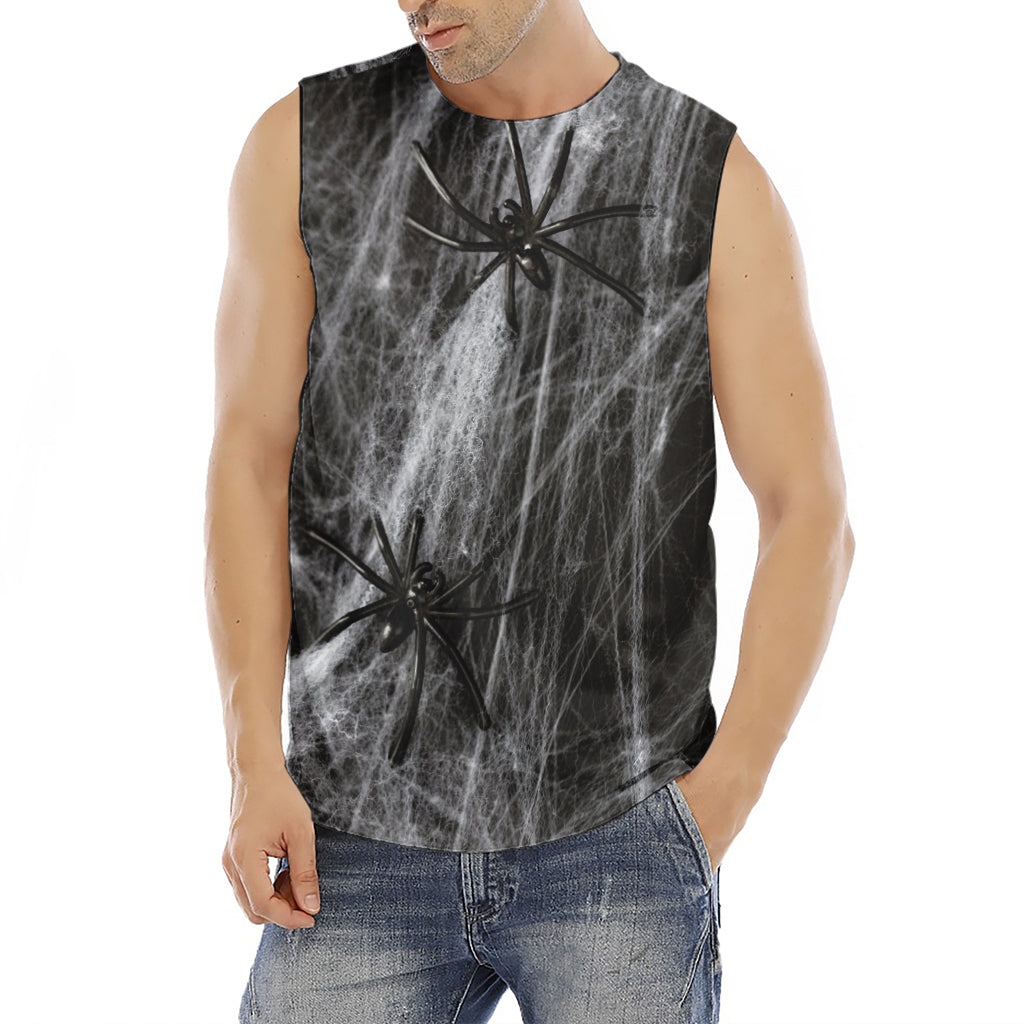 Toy Spiders And Cobweb Print Men's Fitness Tank Top