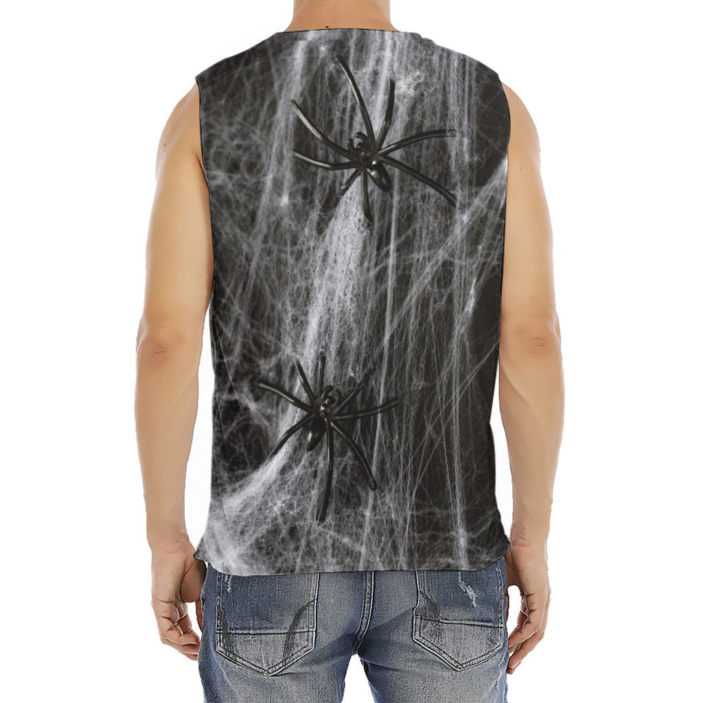 Toy Spiders And Cobweb Print Men's Fitness Tank Top