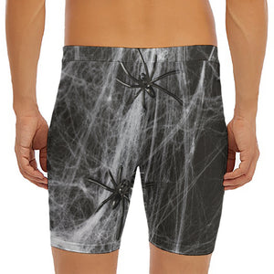 Toy Spiders And Cobweb Print Men's Long Boxer Briefs