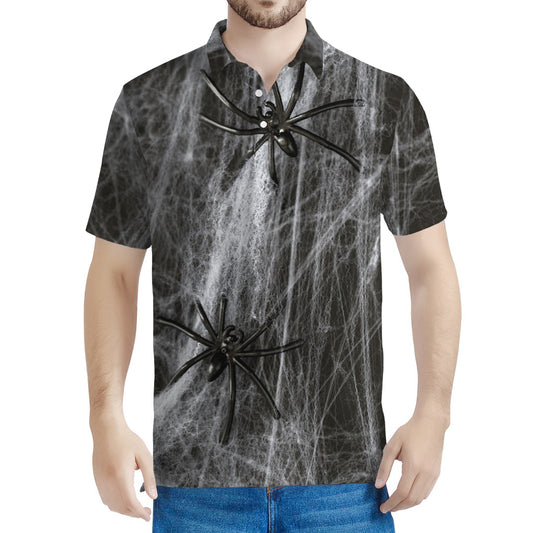 Toy Spiders And Cobweb Print Men's Polo Shirt