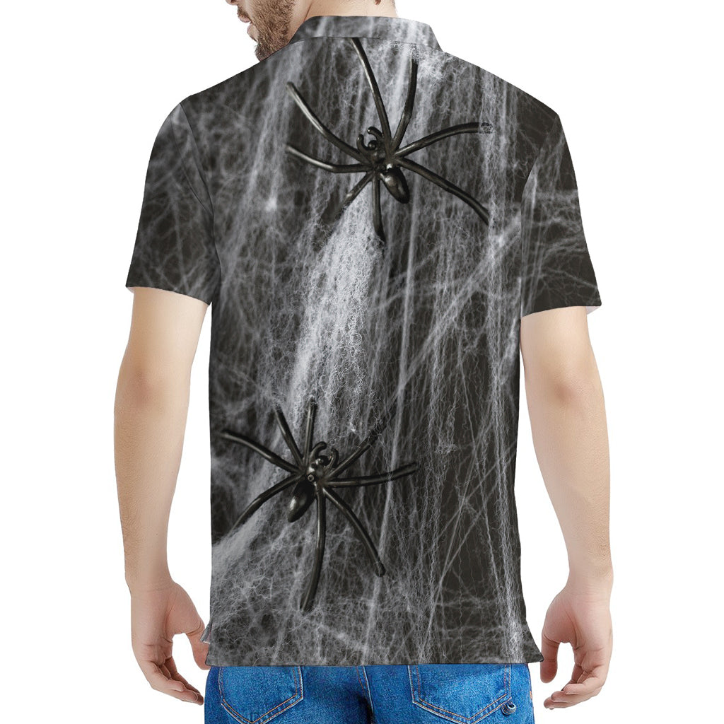 Toy Spiders And Cobweb Print Men's Polo Shirt