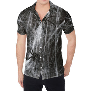 Toy Spiders And Cobweb Print Men's Shirt