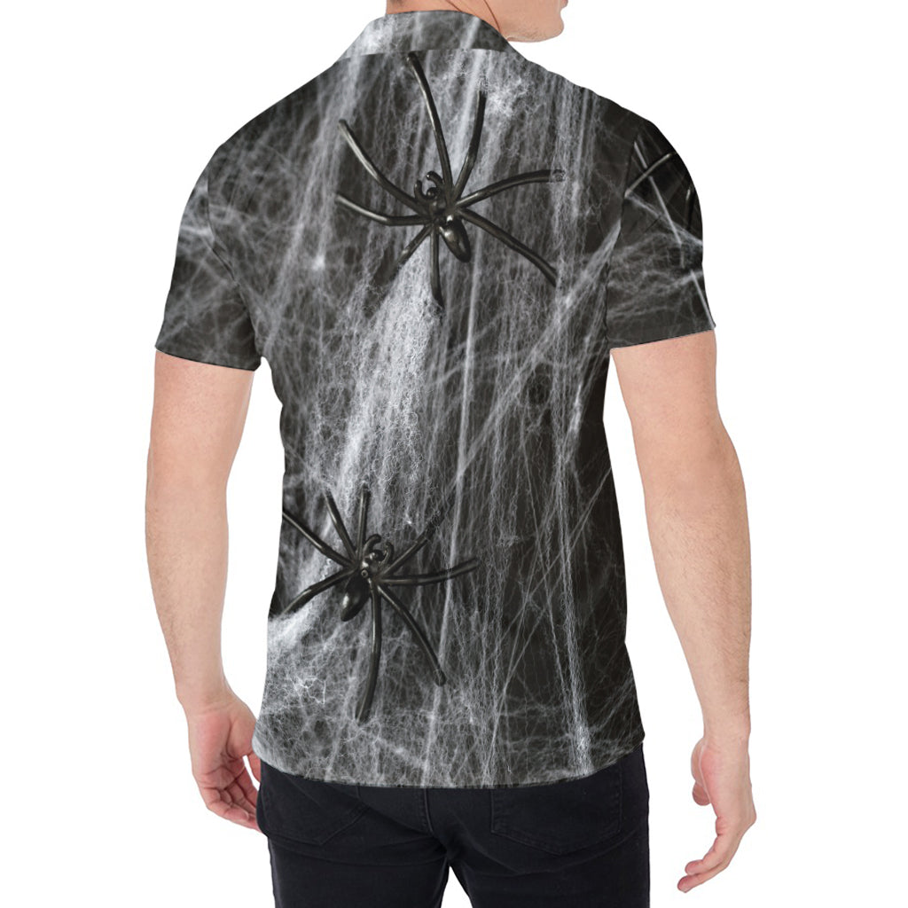 Toy Spiders And Cobweb Print Men's Shirt