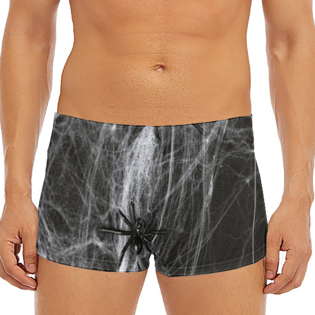 Toy Spiders And Cobweb Print Men's Short Boxer Briefs