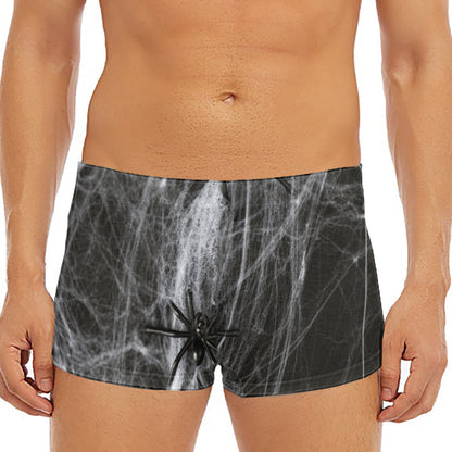 Toy Spiders And Cobweb Print Men's Short Boxer Briefs