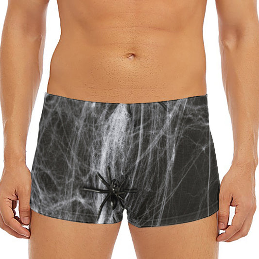 Toy Spiders And Cobweb Print Men's Short Boxer Briefs