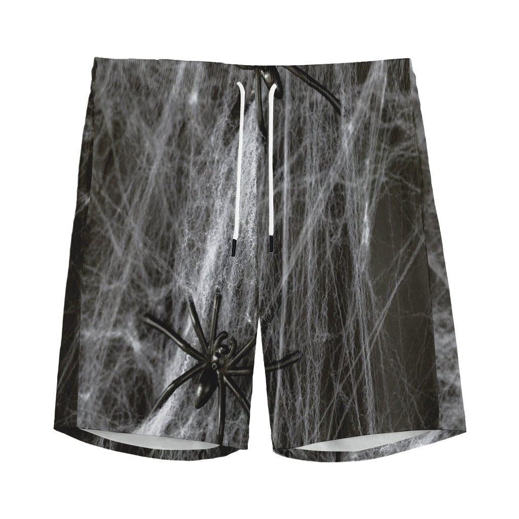 Toy Spiders And Cobweb Print Men's Sports Shorts