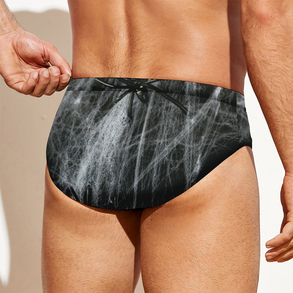 Toy Spiders And Cobweb Print Men's Swim Briefs