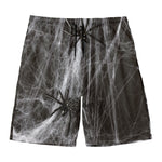 Toy Spiders And Cobweb Print Men's Swim Trunks