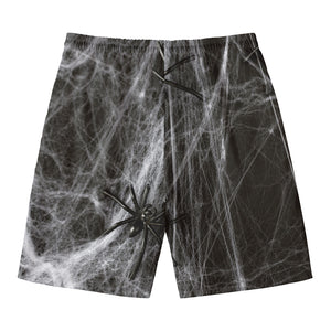 Toy Spiders And Cobweb Print Men's Swim Trunks