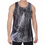 Toy Spiders And Cobweb Print Men's Velvet Tank Top