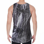 Toy Spiders And Cobweb Print Men's Velvet Tank Top