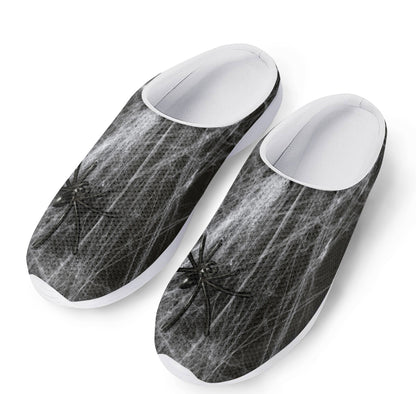 Toy Spiders And Cobweb Print Mesh Casual Shoes