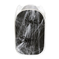 Toy Spiders And Cobweb Print Mesh Laundry Hamper
