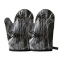 Toy Spiders And Cobweb Print Oven Mitts