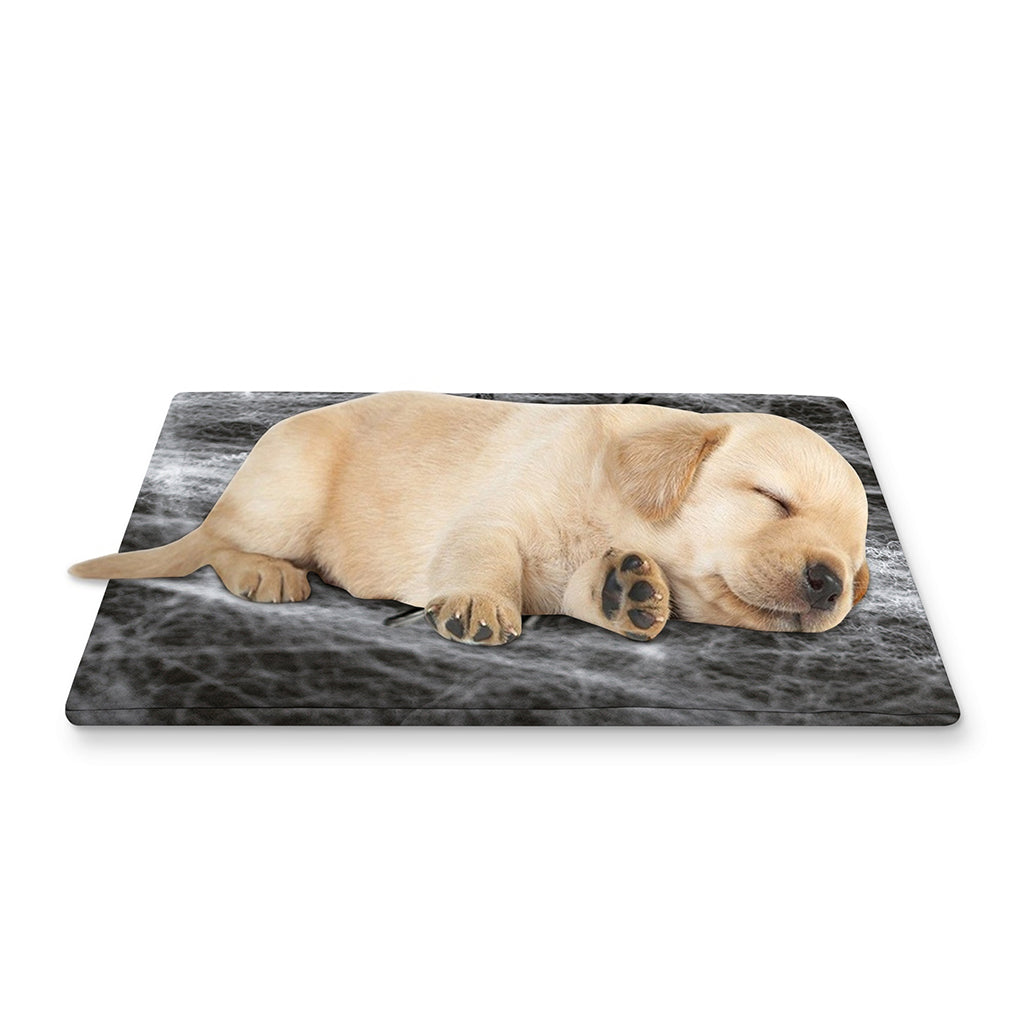 Toy Spiders And Cobweb Print Pet Cooling Mat Cover