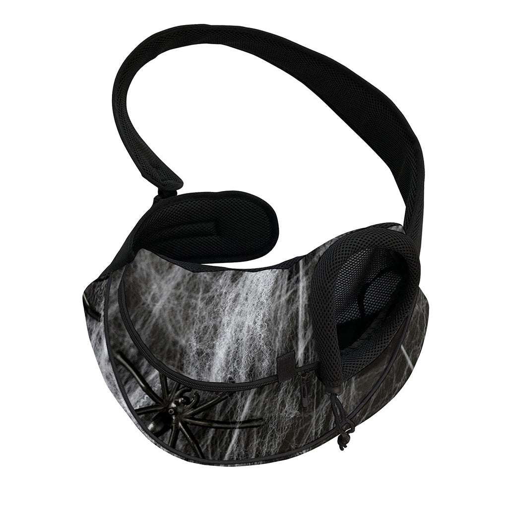 Toy Spiders And Cobweb Print Pet Sling Carrier