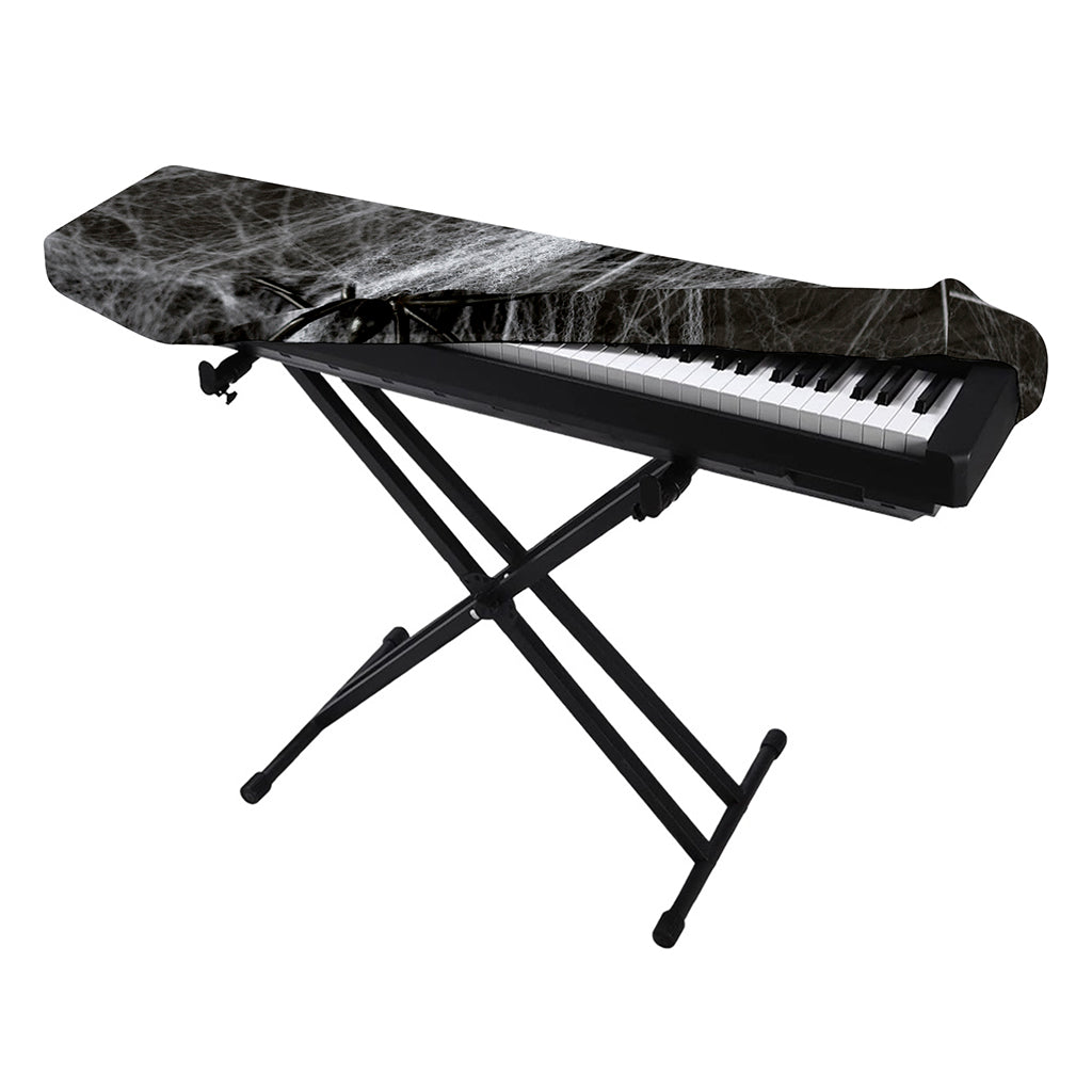 Toy Spiders And Cobweb Print Piano Keyboard Cover