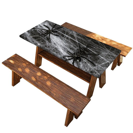 Toy Spiders And Cobweb Print Picnic Table Cover