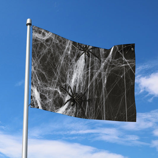 Toy Spiders And Cobweb Print Polyester Flag