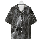 Toy Spiders And Cobweb Print Rayon Hawaiian Shirt