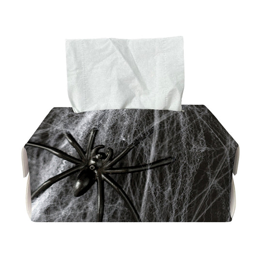Toy Spiders And Cobweb Print Rectangle Tissue Box Cover