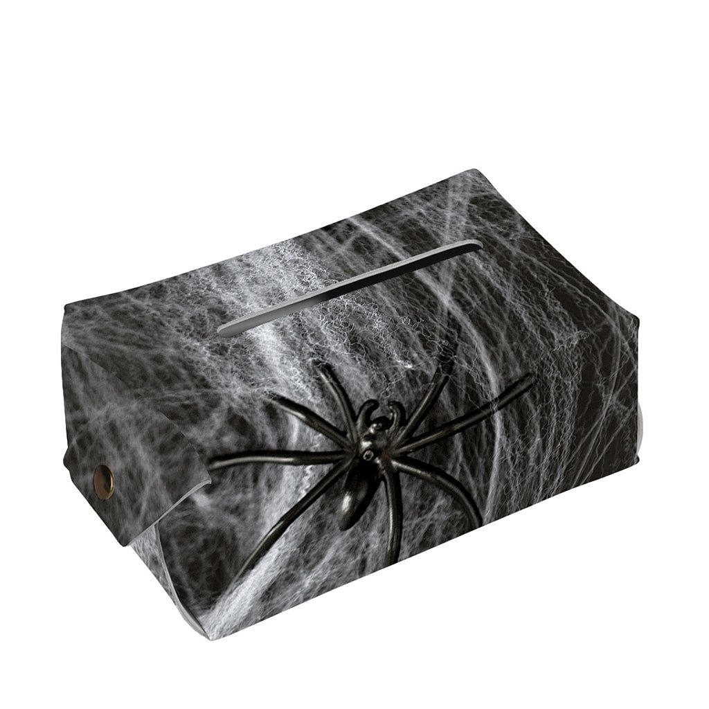 Toy Spiders And Cobweb Print Rectangle Tissue Box Cover