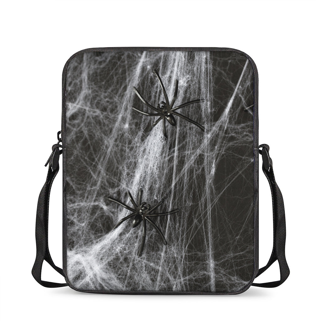 Toy Spiders And Cobweb Print Rectangular Crossbody Bag