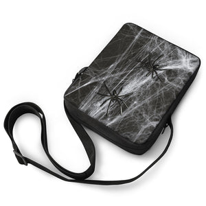 Toy Spiders And Cobweb Print Rectangular Crossbody Bag