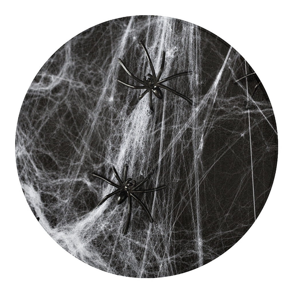 Toy Spiders And Cobweb Print Round Blanket