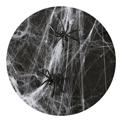 Toy Spiders And Cobweb Print Round Blanket