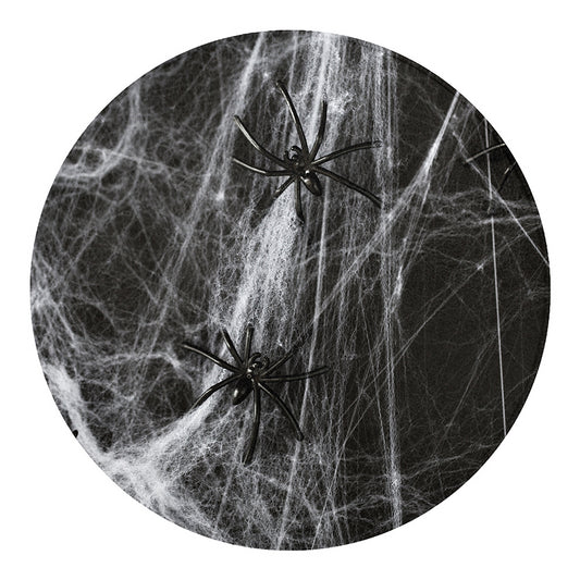 Toy Spiders And Cobweb Print Round Blanket