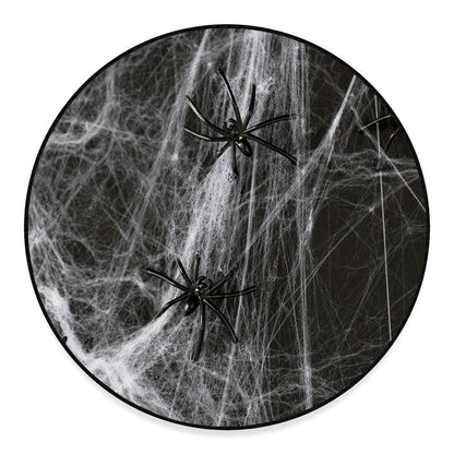 Toy Spiders And Cobweb Print Round Floor Mat