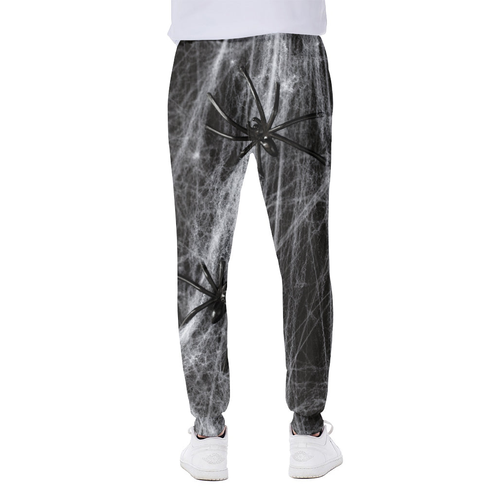 Toy Spiders And Cobweb Print Scuba Joggers
