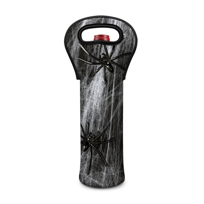 Toy Spiders And Cobweb Print Single Neoprene Wine Tote