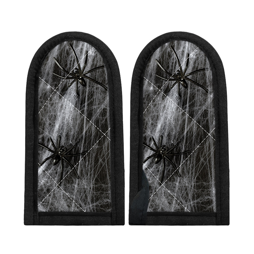 Toy Spiders And Cobweb Print Skillet Handle Cover
