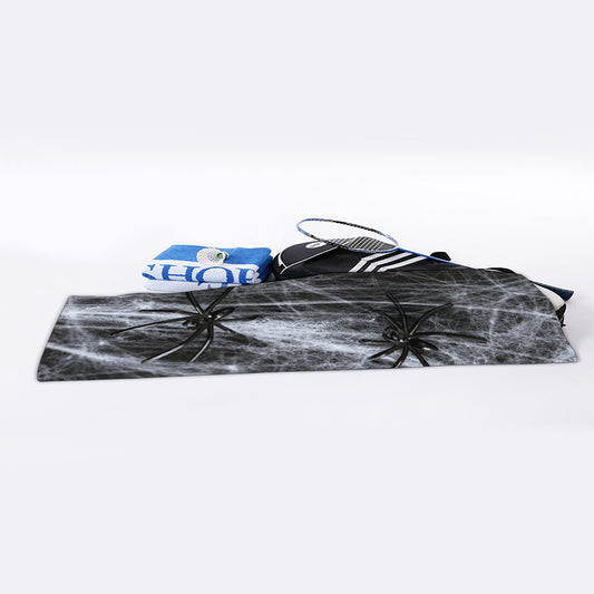 Toy Spiders And Cobweb Print Sports Towel