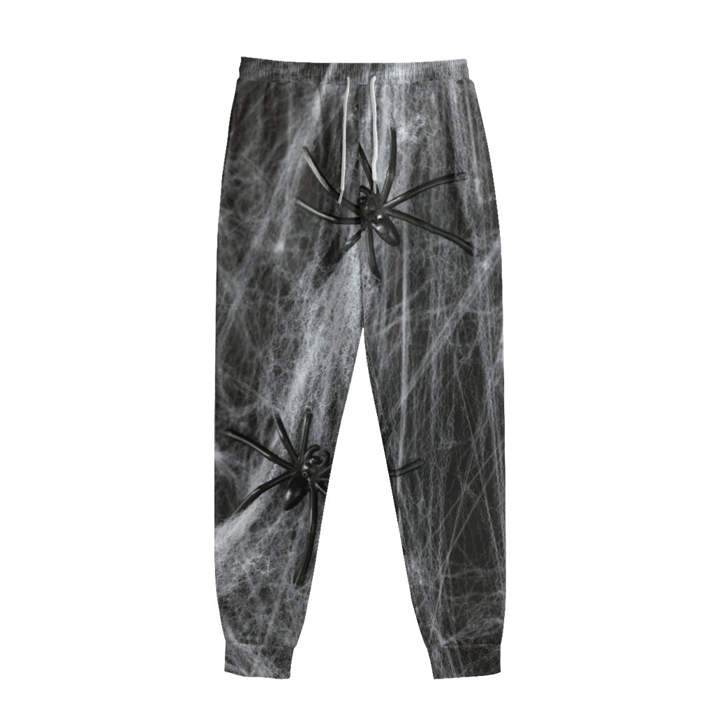 Toy Spiders And Cobweb Print Sweatpants