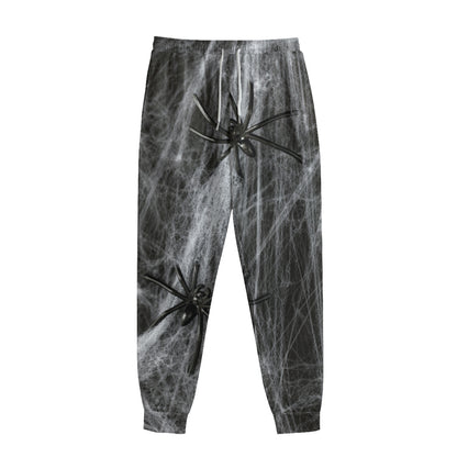 Toy Spiders And Cobweb Print Sweatpants