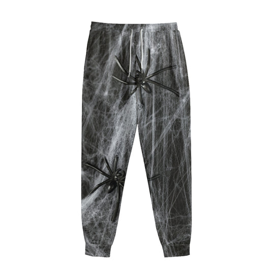 Toy Spiders And Cobweb Print Sweatpants
