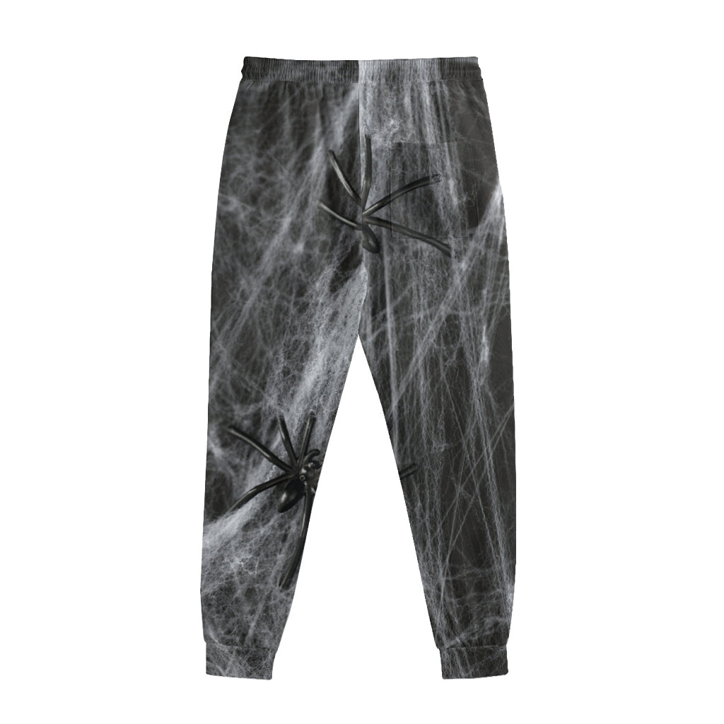 Toy Spiders And Cobweb Print Sweatpants