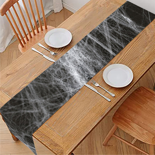 Toy Spiders And Cobweb Print Table Runner