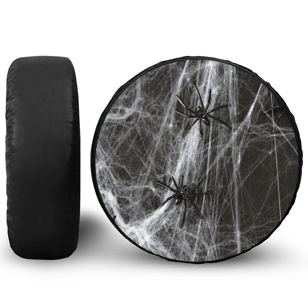 Toy Spiders And Cobweb Print Tire Cover