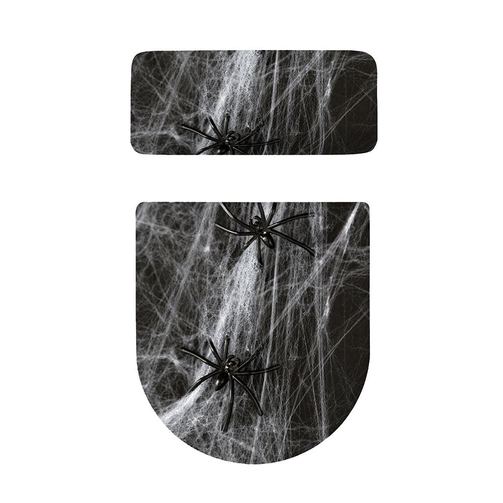 Toy Spiders And Cobweb Print Toilet Lid And Tank Cover Set