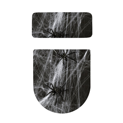 Toy Spiders And Cobweb Print Toilet Lid And Tank Cover Set