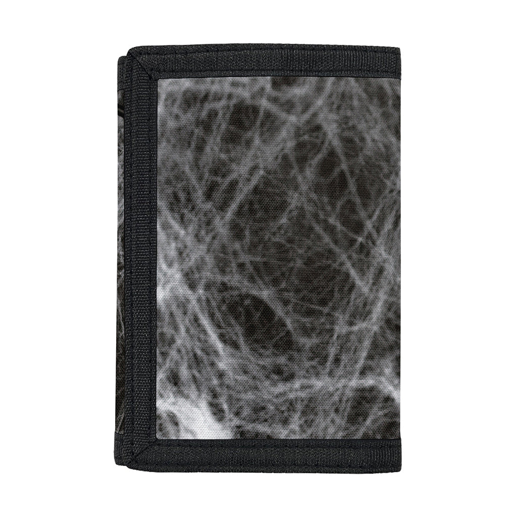 Toy Spiders And Cobweb Print Trifold Wallet