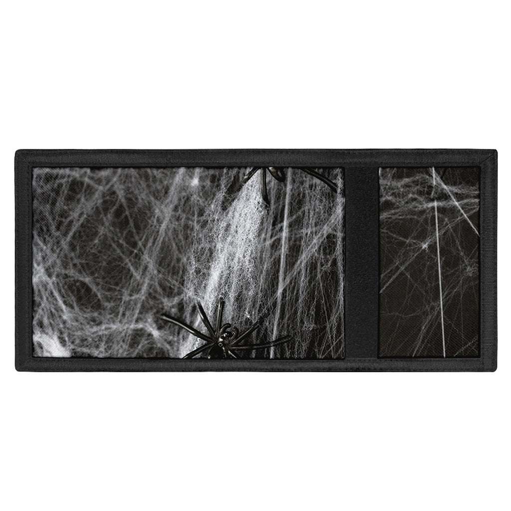 Toy Spiders And Cobweb Print Trifold Wallet