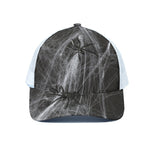 Toy Spiders And Cobweb Print White Mesh Trucker Cap