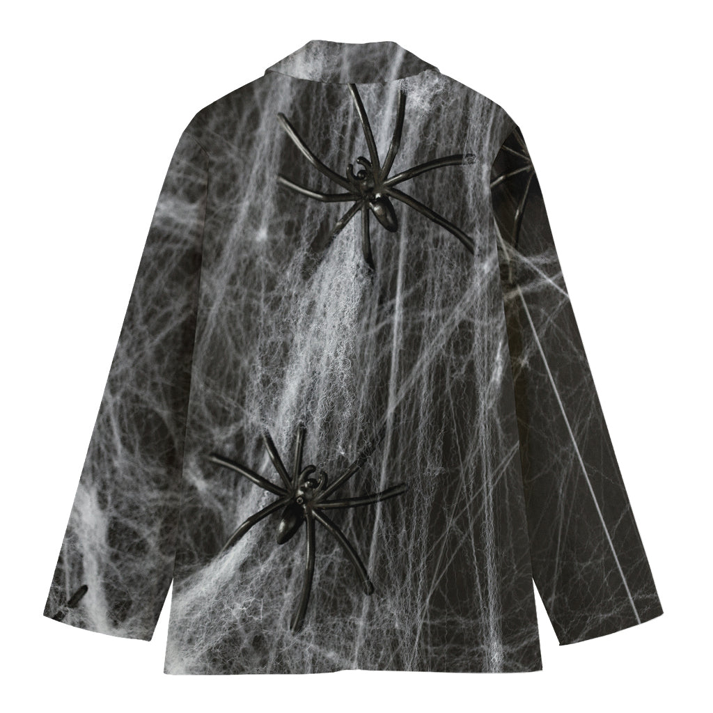 Toy Spiders And Cobweb Print Women's Blazer