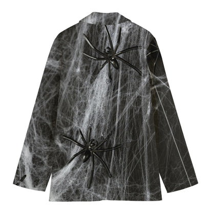 Toy Spiders And Cobweb Print Women's Blazer